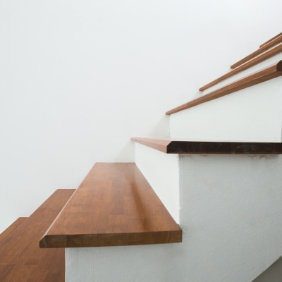 Staircase with pencil round stair nosing